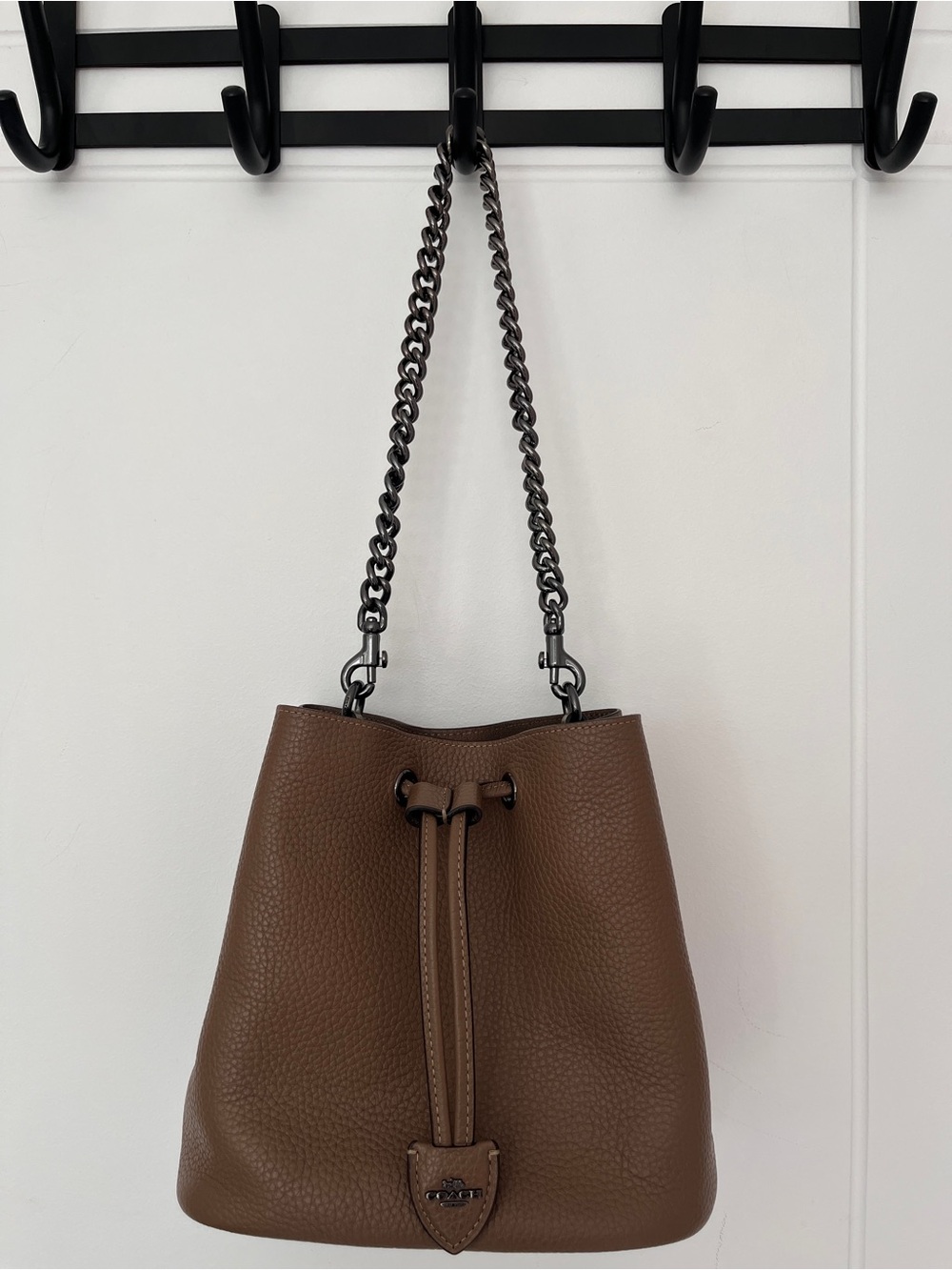 Coach Rowan Bucket Bag with extra Gunmetal short Chain